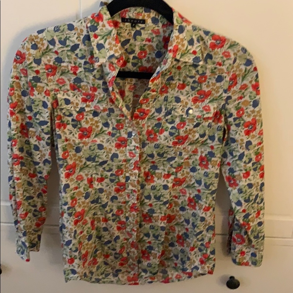 Theory floral blouse